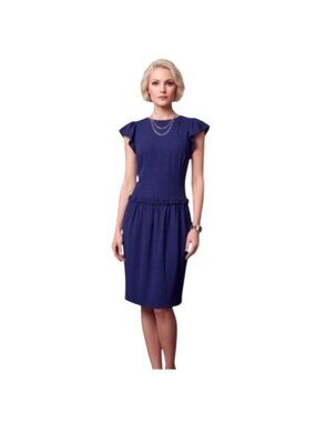 Moschino Cheap And Chic Blue Ruffle Peplum Dress 8 Drop Waist Luxury